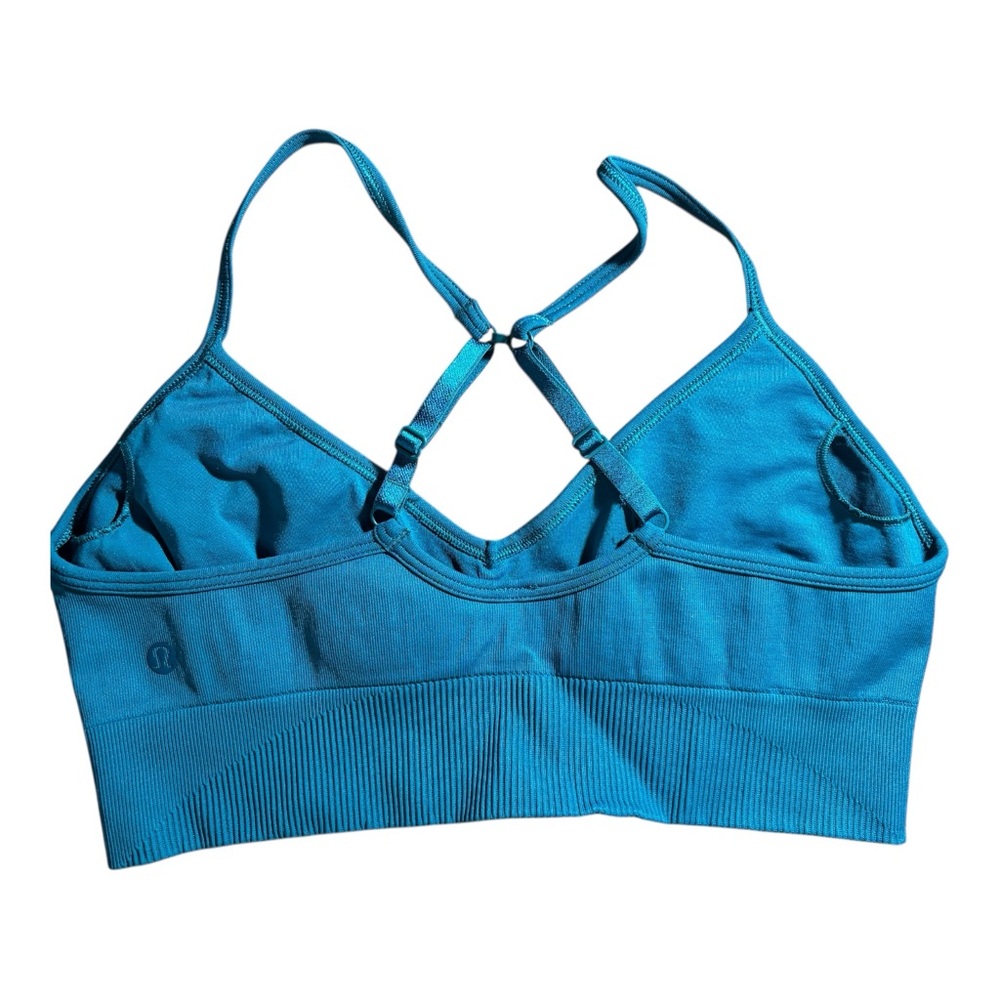 Lululemon Ebb to Street Bra Size 10 Teal Blue Athleisure - Picture 3 of 9